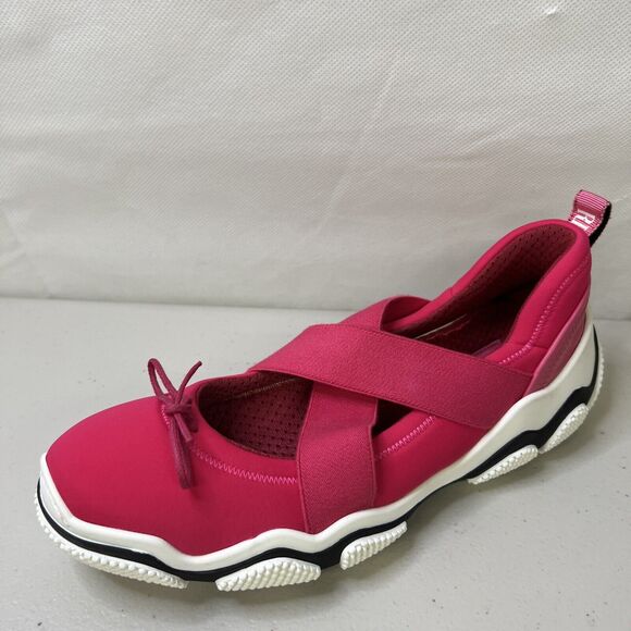 NEW red Valentino Fuchsia pink nylon sneaker SZ EUR 37 US 7 Slip On Stretch - Picture 1 of 8